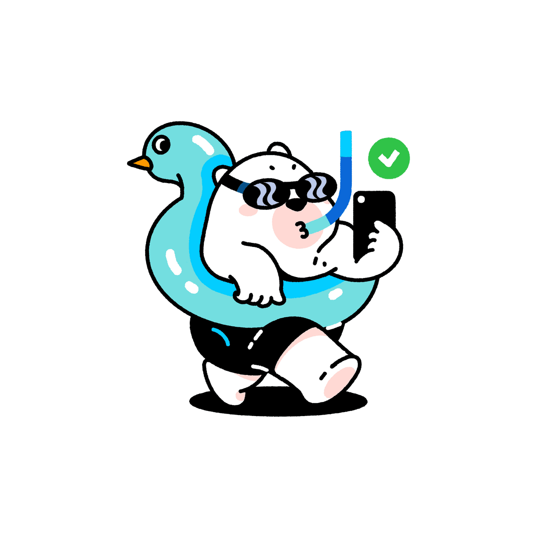 Gohub mascot with swim ring